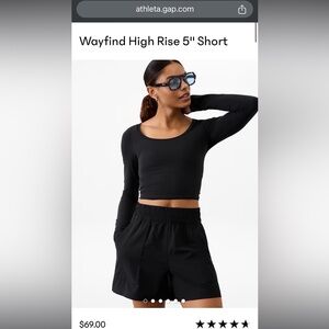 Athleta wayfind shorts 5in inseam- medium - black